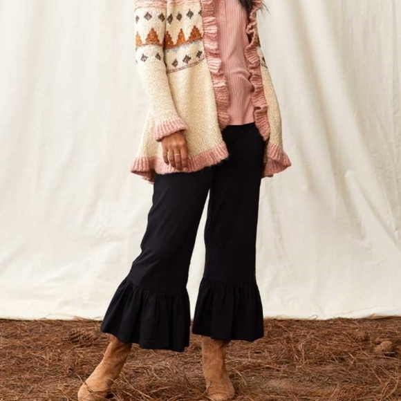 Matilda Jane Pants - Matilda Jane Women's Black Ruffle Pants  Size Small EUC